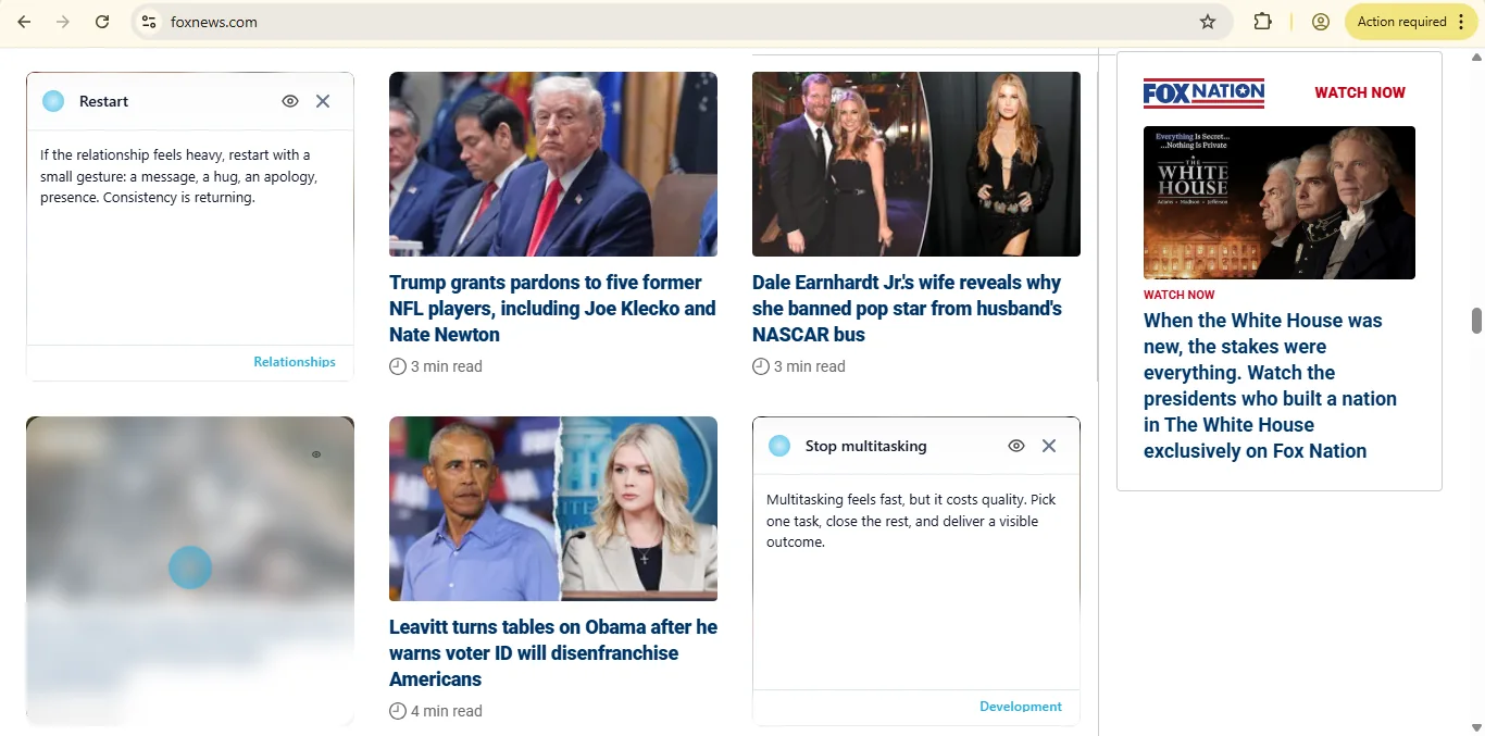 Fox News with positive content