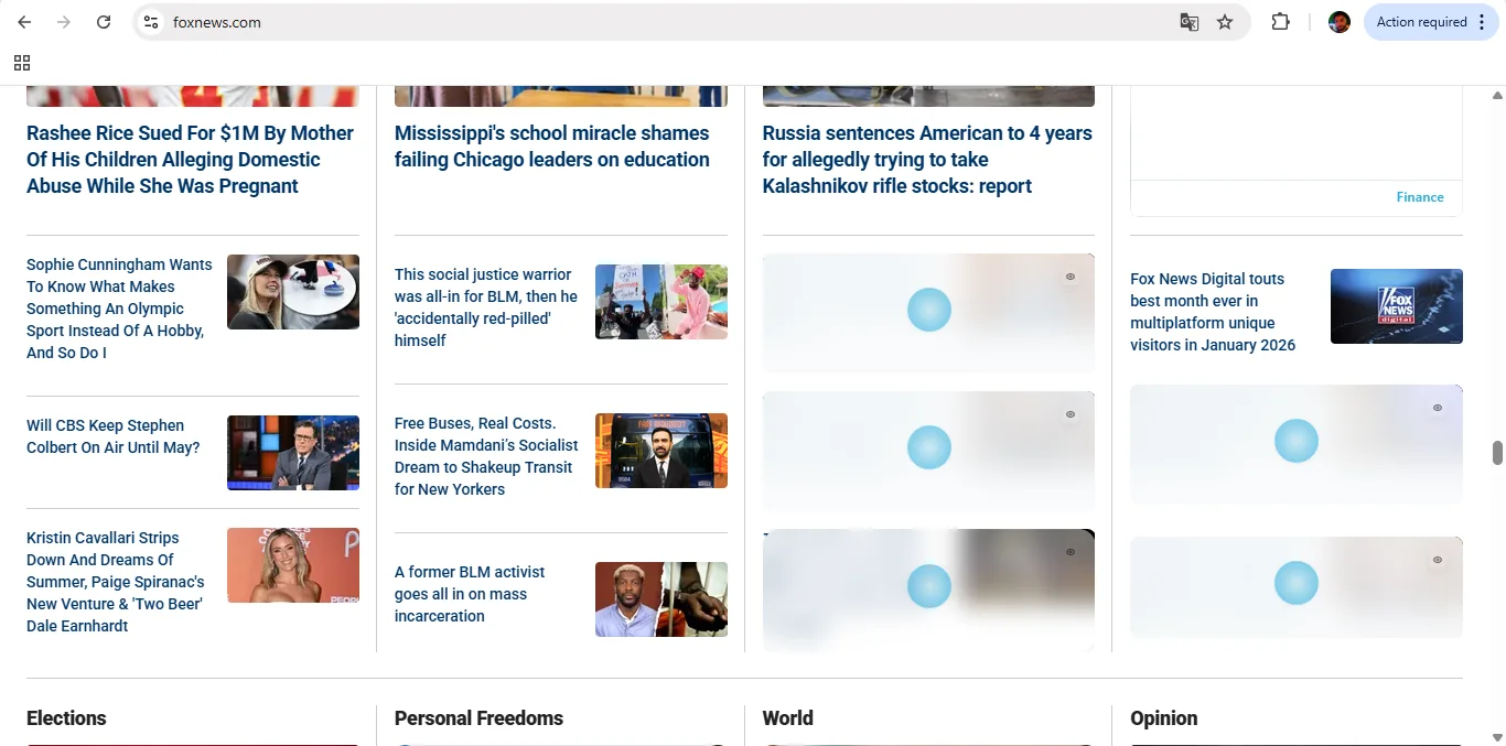 Fox News with general protection enabled